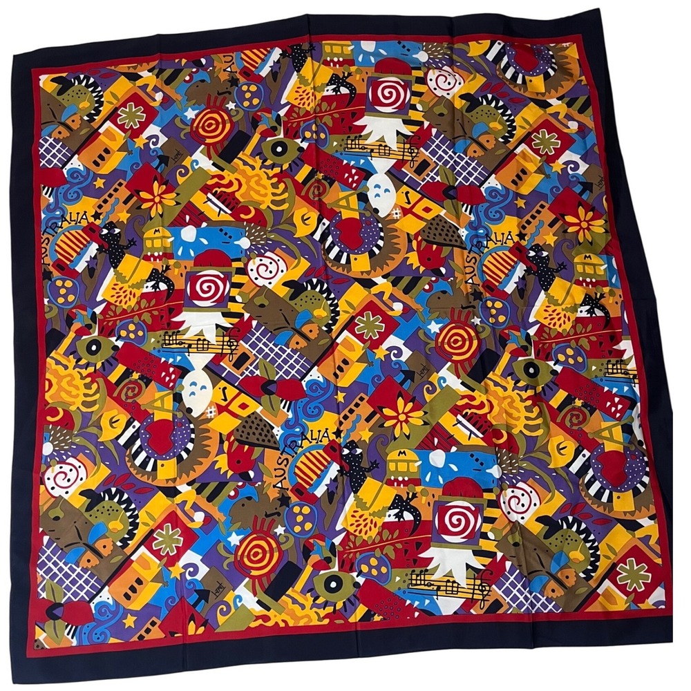 Vintage‎ Bec Pierce Australians Wearable Art vibrant NwT 80/90's Scarf